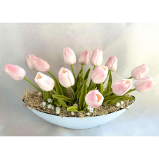  Tulipános tál halványrózsaszín ajándéktárgy