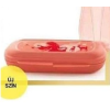 Tupperware uzsonnás doboz (16x6x3 cm), Hófehérke/Piros