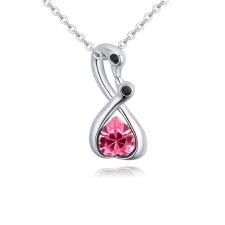 Turbékolás mesterfokon- Swarovski kristályos nyaklánc - rózsaszín nyaklánc