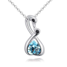  Turbékolás mesterfokon- Swarovski kristályos nyaklánc - világoskék nyaklánc