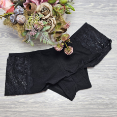 Turbó Csipkés szélű női short-francia alsó XL, Fekete