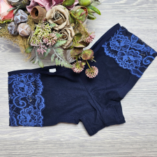 Turbó Csipkés szélű női short-francia alsó XL, Kék női alsó