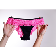 Turbó -Linda csipkés FÉLTANGA PINK-FEKETE színben S női alsó