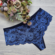 Turbó Széles oldalú csipkés tanga L, Kék női alsó