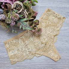 Turbó Széles oldalú csipkés tanga M, Drapp