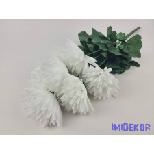 Tűszirmú krizantém 7 ágú selyem csokor 61cm - Fehér dekorációs kellék
