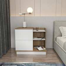 TUTI AG Éjjeliszekrény Rena - White, Walnut bútor