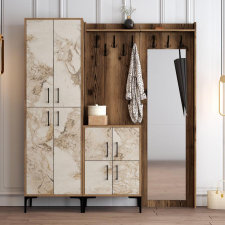 TUTI AG Előszobafal Berlin ABC - Diós, Fehér Marble bútor