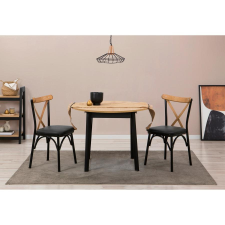 TUTI AG Étkezőgarnitúra(Kihúzható asztal, szék) (3 db) Oliver - Tölgy, Fekete bútor