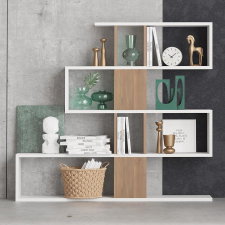 TUTI AG könyvespolc Karlin - White, Walnut bútor