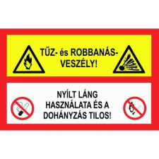  Tűz és robbanásveszély információs tábla, állvány