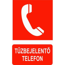  Tűzbejelentő telefon - utánvilágító műanyag, 160*240mm információs tábla, állvány