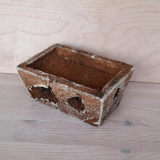  Tűzhető műkaspó, kis tégla, barna. Mérete: 14,5x10x6,5 cm dekorációs kellék
