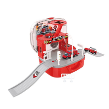  Tűzoltóállomás bőröndben 2v1 autópálya és játékautó