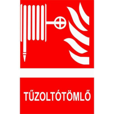  Tűzoltótömlő - öntapadó, 100*100mm információs tábla, állvány