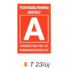 Tüzveszélyességi osztály "A" piktogram t 23/új információs címke