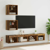  TV Fali Egységek LED-del 5 pcs Régi fa 100 x 30 x 30 cm Faanyag
