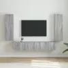  TV Fali Szekrény 2 db Szürke Sonoma Szerelt Fa