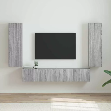  TV Fali Szekrény 2 db Szürke Sonoma Szerelt Fa bútor