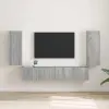  TV Fali Szekrény 2 db Szürke Sonoma Szerelt Fa