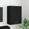  TV Fali Szekrény Fekete 59,5 x 31 x 80 cm Faanyag