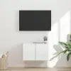  TV Fali Szekrény Magas Fényű Fehér 59,5 x 31 x 40 cm Faanyag