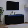  TV szekrény 100 x 34 x 50 cm Fekete Tölgy Szerelt Fa