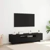  TV szekrény Fekete 160 x 35 x 40 cm Faanyag