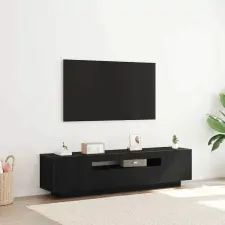  TV szekrény Fekete 160 x 35 x 40 cm Faanyag bútor