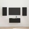  TV szekrény garnitúra 2 db Fekete Szerelt Fa