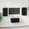  TV szekrény garnitúra 3 pcs Fekete tölgy Faanyag