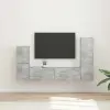  TV szekrény garnitúra 4 pcs Beton Szürke Faanyag