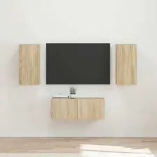  TV szekrény garnitúra 6 pcs Sonoma tölgy Faanyag bútor