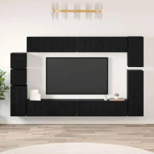  TV szekrény garnitúra 9 pcs Fekete tölgy Faanyag bútor