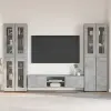  TV szekrény garnitúra fiókkal FLORIN 3 pcs Beton Szürke Faanyag
