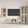  TV szekrény garnitúra fiókkal FLORIN 3 pcs Sonoma tölgy Faanyag