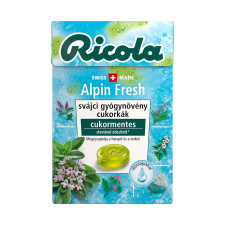 Twinner Hungária Kft. Ricola Alpine Fresh svájci gyógynövény cukormentes cukorka 40g reform élelmiszer