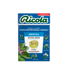 Twinner Hungária Kft. Ricola cukormentes cukorka mentol extra erős 40g reform élelmiszer