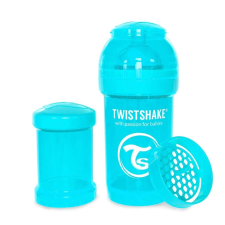 Twistshake Twistshake kólika elleni Cumisüveg mixerhálóval és tápszer tárolóval 180ml #kék cumisüveg