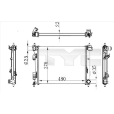 TYC hűtő, motorhűtés TYC 717-0001 autóalkatrész