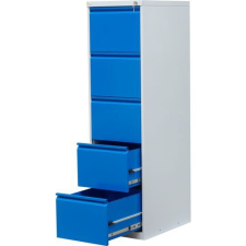  Tyne egysoros fém A4-es irattartó szekrény, 5 fiók, kék/szÜrke irattartó