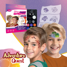 TyToo Adventure Quest Arcfesték szett - 6 db mosaic sablonnal (TY50567) csillámtetoválás