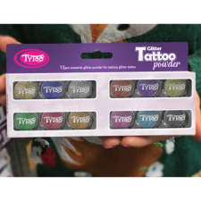 TyToo Csillámpor szett - TOP színek - 12 x 2,5 ml csillámtetoválás