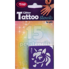 TyToo : Unikornis lányos csillámtetoválás sablon szett 15db-os (CTMS0073) (013-01560) szépségszalon