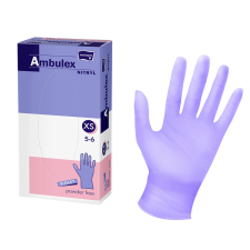 TZMO Ambulex nitril gumikesztyű lila XS gyógyászati segédeszköz