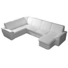  U alakú ülőgarnitúra, textilbőr fehér, jobbos, BITER U bútor