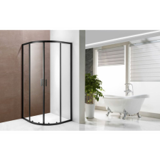 U Design Blacky ívelt zuhanykabin fekete kerettel, A1211B, 100x100x190 cm kád, zuhanykabin
