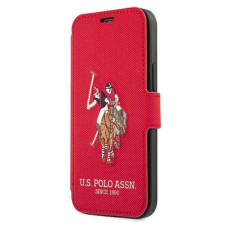 U.S. POLO ASSN. US Polo USFLBKP12MPUGFLRE iPhone 12/12 Pro 6,1&quot; piros könyvtok Polo Embroidery Collection tok és táska