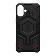 UAG MONARCH PRO szilikon telefonvédő (erős ütésállóság. textil minta. MagSafe) FEKETE tok és táska