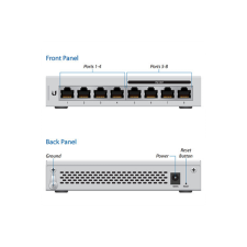 Ubiquiti Switch Vezérelhető PoE - UniFi 8-60W (8 port 1Gbps; 4 af PoE port, 60W) hub és switch
